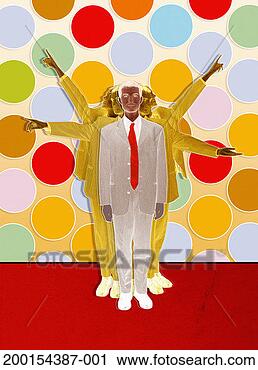 Stock Photography - replicated businessman 
pointing in different 
directions. fotosearch 
- search stock 
photos, pictures, 
images, and photo 
clipart