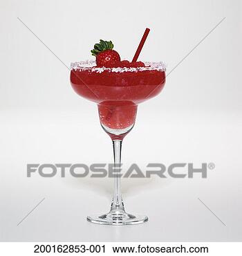 Stock Photography - frozen strawberry 
margarita with 
salted rim. fotosearch 
- search stock 
photos, pictures, 
images, and photo 
clipart