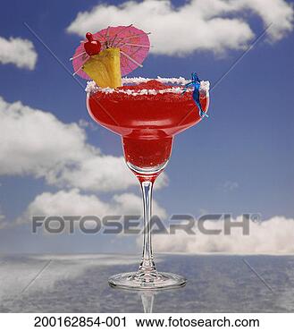 Stock Photography - frozen strawberry 
margarita with 
fruit garnish 
and drink umbrella. 
fotosearch - search 
stock photos, 
pictures, images, 
and photo clipart