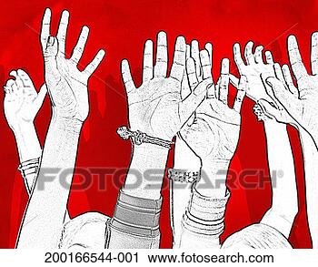 Stock Photography - group of people 
with arms raised 
above heads, close-up 
of hands. fotosearch 
- search stock 
photos, pictures, 
images, and photo 
clipart