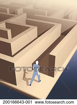 Stock Photography - man entering maze, 
elevated view. 
fotosearch - search 
stock photos, 
pictures, images, 
and photo clipart
