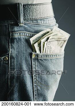 Stock Photography - man wearing jeans, 
american currency 
notes in back 
pocket, close-up. 
fotosearch - search 
stock photos, 
pictures, images, 
and photo clipart