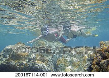 Stock Photography - man and woman 
snorkeling, holding 
hands, underwater 
view. fotosearch 
- search stock 
photos, pictures, 
images, and photo 
clipart