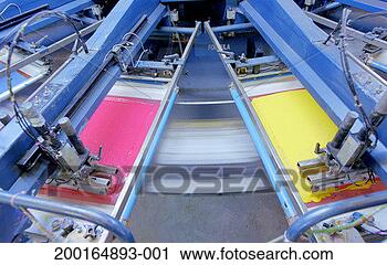 Stock Photography - textile screen 
printing machinery, 
elevated view. 
fotosearch - search 
stock photos, 
pictures, images, 
and photo clipart
