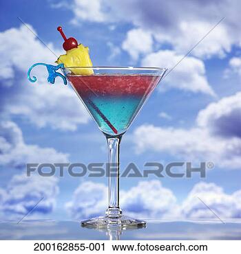 Stock Photography - tropical drink 
in martini glass 
with fruit garnish. 
fotosearch - search 
stock photos, 
pictures, images, 
and photo clipart