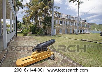 Stock Photography - west indies, antigua, 
nelson's dockyard 
national park, 
home and cannon. 
fotosearch - search 
stock photos, 
pictures, images, 
and photo clipart