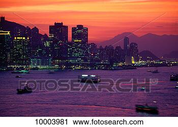 Stock Photography - city & harbor 
at night in hong 
kong. fotosearch 
- search stock 
photos, pictures, 
images, and photo 
clipart