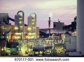 Stock Photography - coal gassification 
plant lit up at 
dusk. fotosearch 
- search stock 
photos, pictures, 
images, and photo 
clipart