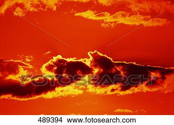Stock Photo - golden-lined clouds 
in orange sky. 
fotosearch - search 
stock photos, 
pictures, images, 
and photo clipart