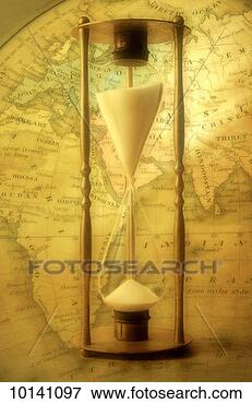 Picture - hourglass and 
map of eastern 
hemisphere. fotosearch 
- search stock 
photos, pictures, 
images, and photo 
clipart