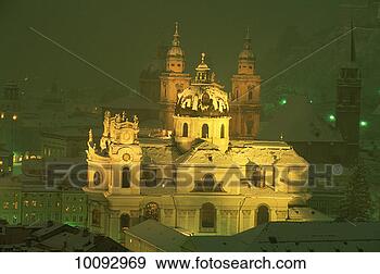 Stock Photograph - salzburg winter 
by night in austria. 
fotosearch - search 
stock photos, 
pictures, images, 
and photo clipart
