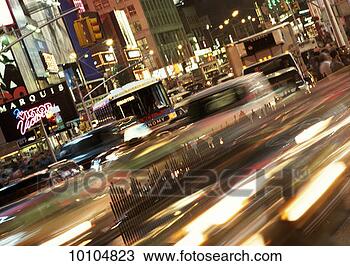 Stock Photo - traffic at night, 
new york city, 
usa. fotosearch 
- search stock 
photos, pictures, 
images, and photo 
clipart