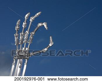Stock Photography - robotic hand against 
blue sky. fotosearch 
- search stock 
photos, pictures, 
images, and photo 
clipart