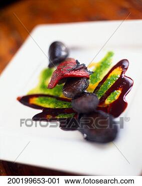 Stock Photography - blood sausage 
with parsley oil. 
fotosearch - search 
stock photos, 
pictures, images, 
and photo clipart