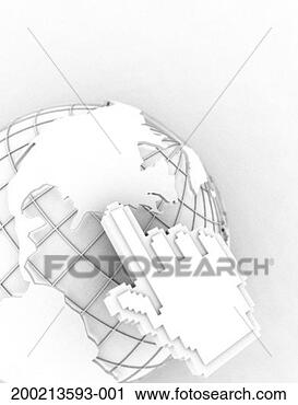 Stock Photography - hand cursor pointing 
at north america 
on globe (digital). 
fotosearch - search 
stock photos, 
pictures, images, 
and photo clipart