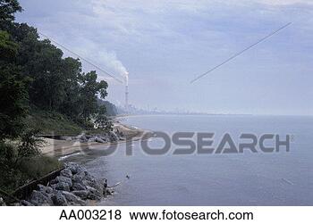 Stock Photo - polluting factory 
near the lake 
erie shore. fotosearch 
- search stock 
photos, pictures, 
images, and photo 
clipart