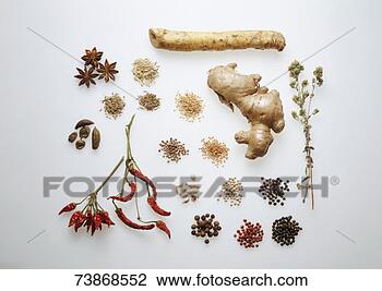 Stock Photo - assorted spices 
on white background, 
close-up. fotosearch 
- search stock 
photos, pictures, 
images, and photo 
clipart