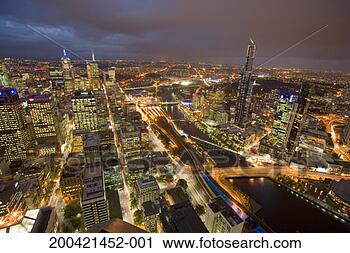 Stock Photography - australia, victoria, 
melbourne skyline, 
dusk. fotosearch 
- search stock 
photos, pictures, 
images, and photo 
clipart