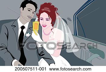 Stock Photography - bride and groom 
using cell phone 
in back seat of 
car. fotosearch 
- search stock 
photos, pictures, 
images, and photo 
clipart