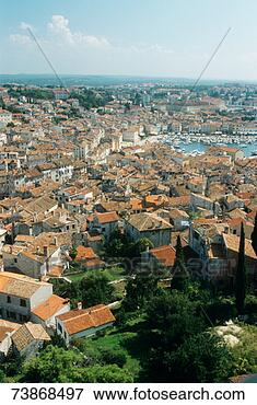 Picture - croatia, rovinj, 
aerial view. fotosearch 
- search stock 
photos, pictures, 
images, and photo 
clipart