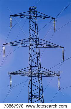 Stock Photo - electricity pylon 
against blue sky. 
fotosearch - search 
stock photos, 
pictures, images, 
and photo clipart