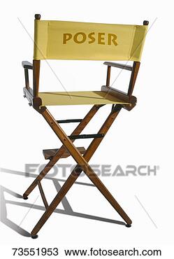 Stock Photo - vacant yellow 
directors chair 
with name poser 
on it on white. 
fotosearch - search 
stock photos, 
pictures, images, 
and photo clipart