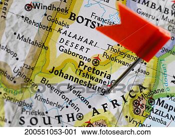 Stock Photography - map pin placed 
in johannesburg, 
south africa on 
map, close-up. 
fotosearch - search 
stock photos, 
pictures, images, 
and photo clipart