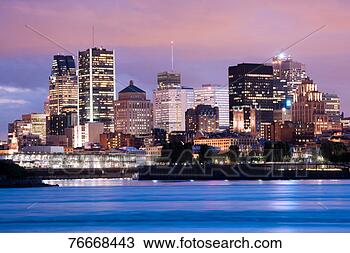 Stock Photo - montreal skyline 
at dusk, as seen 
from ile st helene 
 2006. fotosearch 
- search stock 
photos, pictures, 
images, and photo 
clipart