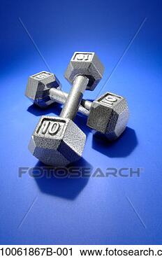 Stock Photography - two crossed dumbbells 
on blue surface. 
fotosearch - search 
stock photos, 
pictures, images, 
and photo clipart