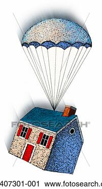 Stock Photography - house suspended 
from parachute. 
fotosearch - search 
stock photos, 
pictures, images, 
and photo clipart