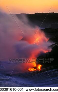 Stock Photography - usa, hawaii, big 
island, kilauea 
volcano, lava 
tubes flowing 
into sea. fotosearch 
- search stock 
photos, pictures, 
images, and photo 
clipart