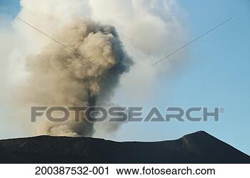 Stock Photography - vanuatu, tafea, 
tanna island, 
smoke coming from 
yasur volcano. 
fotosearch - search 
stock photos, 
pictures, images, 
and photo clipart