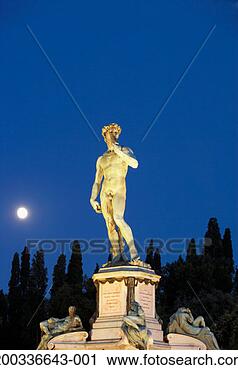 Stock Photography - italy, tuscany, 
florence, piazza 
michelangelo, 
statue of david, 
night. fotosearch 
- search stock 
photos, pictures, 
images, and photo 
clipart