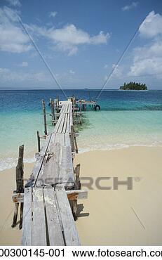 Stock Photography - panama, san blas 
islands, kuanidup 
island, wooden 
plank dock on 
beach. fotosearch 
- search stock 
photos, pictures, 
images, and photo 
clipart