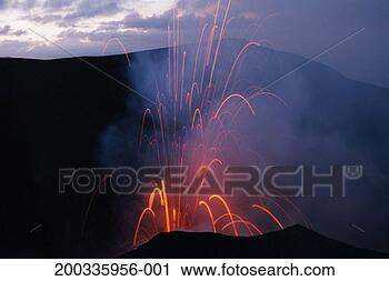 Stock Photography - tanna vanuatu, 
yasur volcano 
erupting, dusk. 
fotosearch - search 
stock photos, 
pictures, images, 
and photo clipart