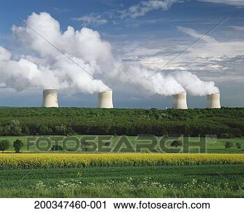 Stock Photography - france, champagne, 
field of rape 
and power plant 
cooling towers. 
fotosearch - search 
stock photos, 
pictures, images, 
and photo clipart