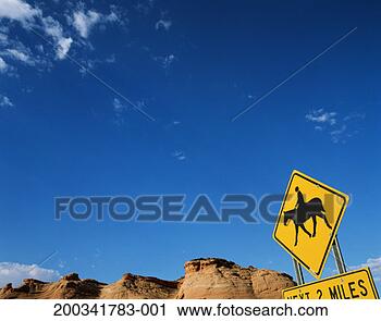 Stock Photography - usa, arizona, 
horseman crossing 
sign. fotosearch 
- search stock 
photos, pictures, 
images, and photo 
clipart