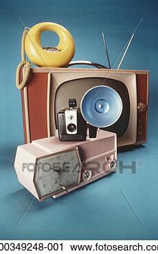 Stock Photography - vintage clock, 
camera, telephone 
and television 
of 1950's and 
1960's. fotosearch 
- search stock 
photos, pictures, 
images, and photo 
clipart
