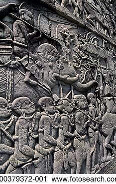 Stock Photography - cambodia, angkor 
thom, bayon temple, 
bas relief carving. 
fotosearch - search 
stock photos, 
pictures, images, 
and photo clipart