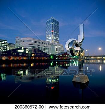 Stock Photography - england, london, 
docklands, contempary 
sculpture at heron 
quays, dusk. fotosearch 
- search stock 
photos, pictures, 
images, and photo 
clipart