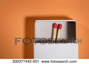 Stock Photography - two matches in 
match box, overhead 
view. fotosearch 
- search stock 
photos, pictures, 
images, and photo 
clipart