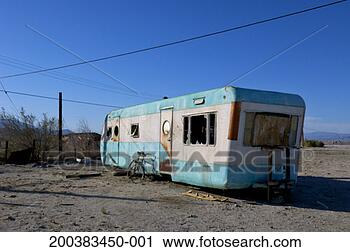 Stock Photography - usa, california, 
salton sea, derelict 
trailer. fotosearch 
- search stock 
photos, pictures, 
images, and photo 
clipart