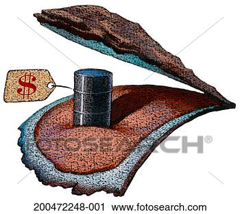 Stock Photography - barrel of oil 
with price tag 
inside oyster 
shell. fotosearch 
- search stock 
photos, pictures, 
images, and photo 
clipart