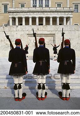 Stock Photography - greece, athens, 
parliment, evzone 
guards, outdoors. 
fotosearch - search 
stock photos, 
pictures, images, 
and photo clipart