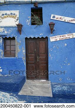 Stock Photography - greece, santorini 
island, door of 
blue building. 
fotosearch - search 
stock photos, 
pictures, images, 
and photo clipart
