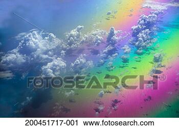 Stock Photography - rainbow over pacific 
ocean and clouds, 
aerial view. fotosearch 
- search stock 
photos, pictures, 
images, and photo 
clipart