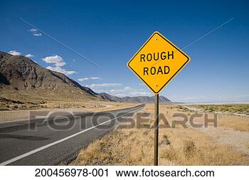 Stock Photography - usa, nevada, gerlach, 
rough road sign 
in desert. fotosearch 
- search stock 
photos, pictures, 
images, and photo 
clipart