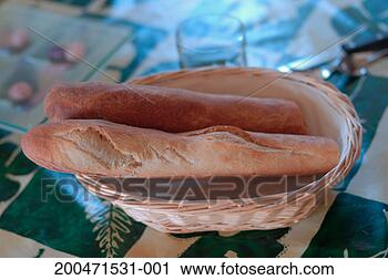 Stock Photography - baguettes in basket, 
close-up, elevated 
view. fotosearch 
- search stock 
photos, pictures, 
images, and photo 
clipart