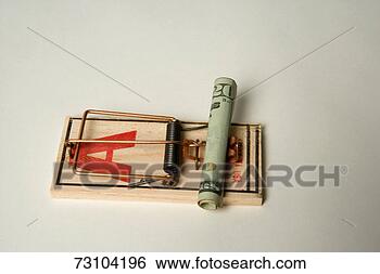 Stock Photo - banknote in mouse 
trap, close-up. 
fotosearch - search 
stock photos, 
pictures, images, 
and photo clipart