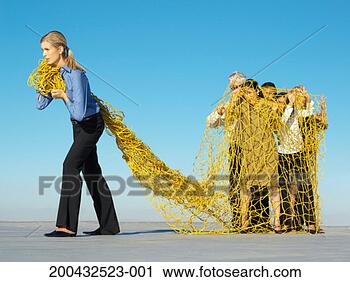 Stock Photography - business woman 
catching group 
of business people 
in net. fotosearch 
- search stock 
photos, pictures, 
images, and photo 
clipart